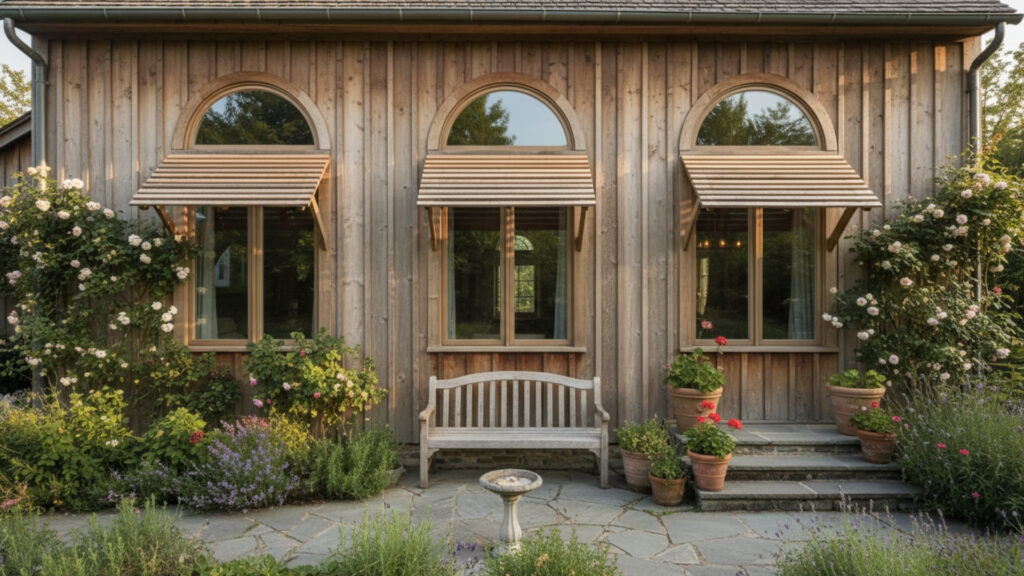 Wooden Window Awnings for Natural Rustic Style