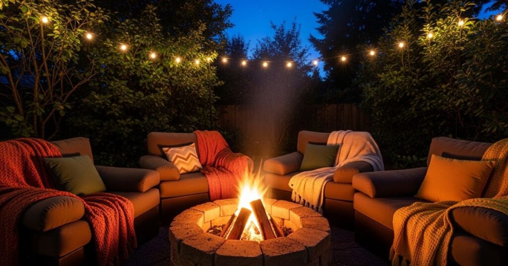 Backyard Fire Pit Lounge Corner