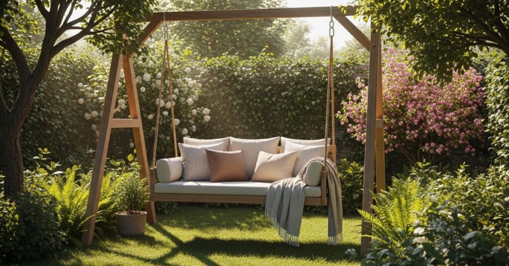 Backyard Swing Chair Setup