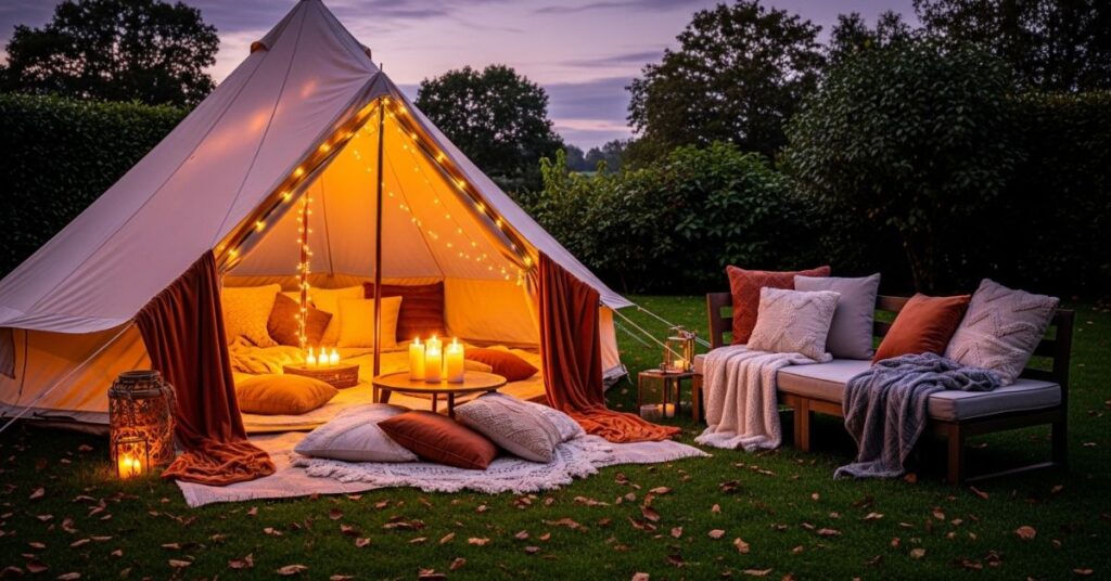 Backyard Tent Lounge Setup