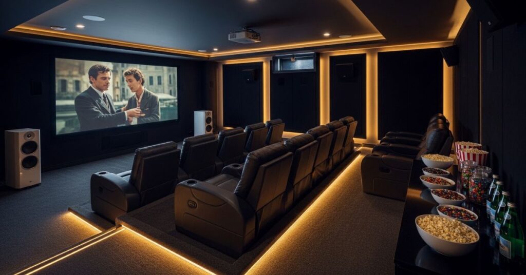 Basement Movie Room and Theater Setup Ideas