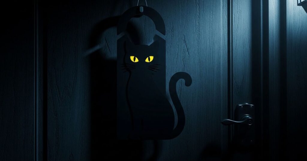 Black Cat Silhouette Door Decor