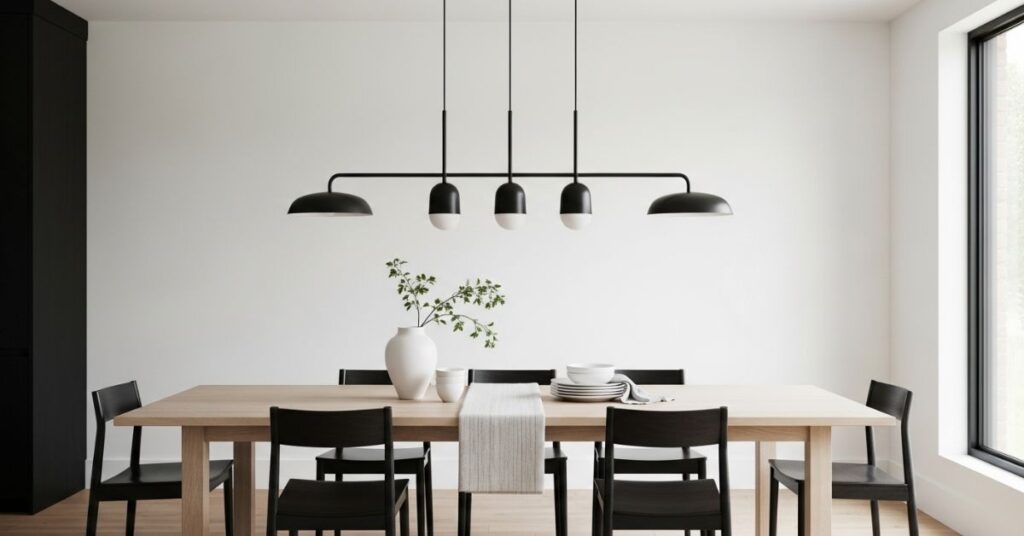 Black Metal Pendant Lights for Modern Dining Rooms