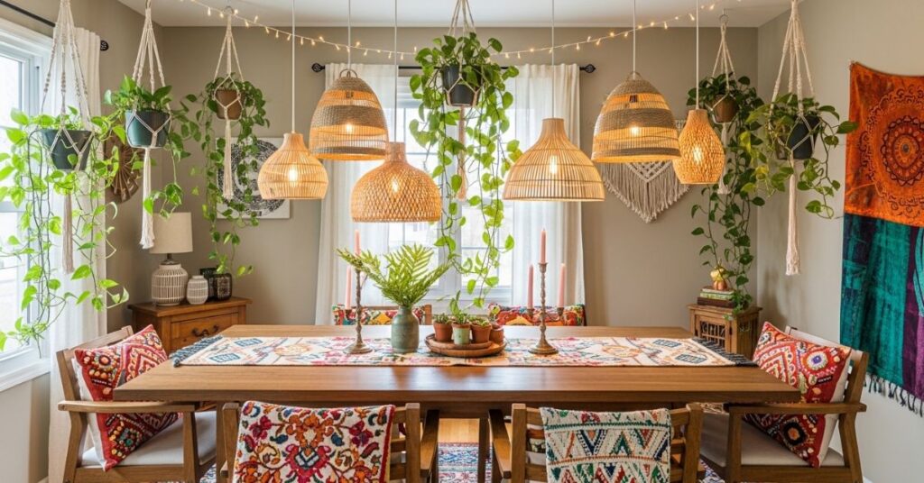 Bohemian Style Dining Room Lighting Ideas