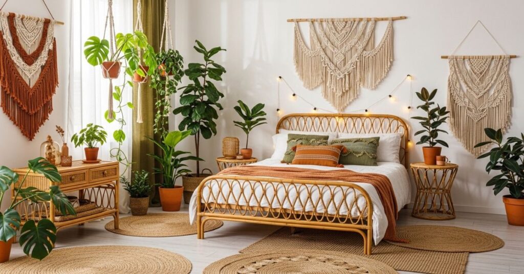 Boho Tropical Bedroom Ideas with Natural Textures
