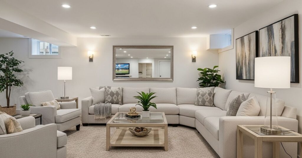 Bright Basement Family Room Lighting Ideas