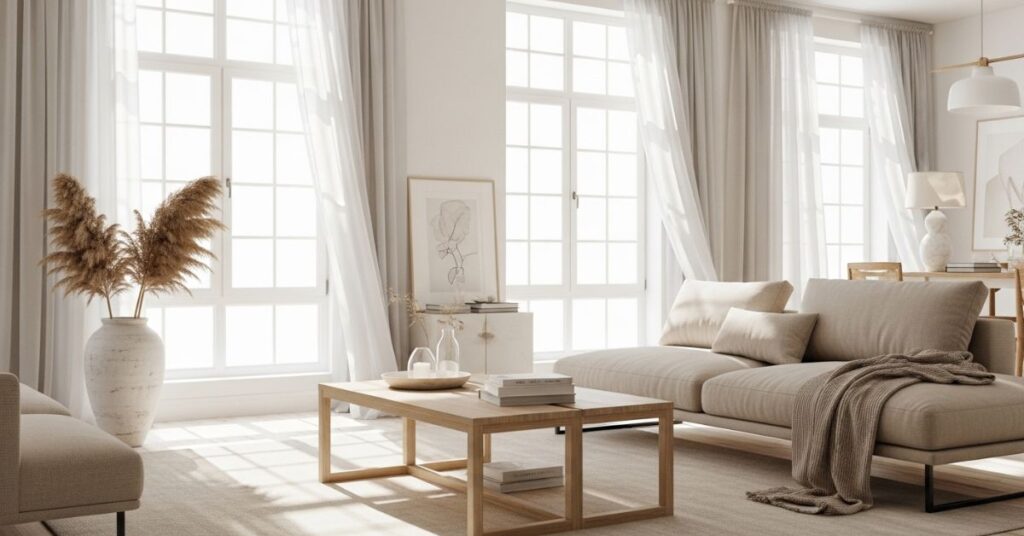 Bright and Airy Neutral Living Room Setup