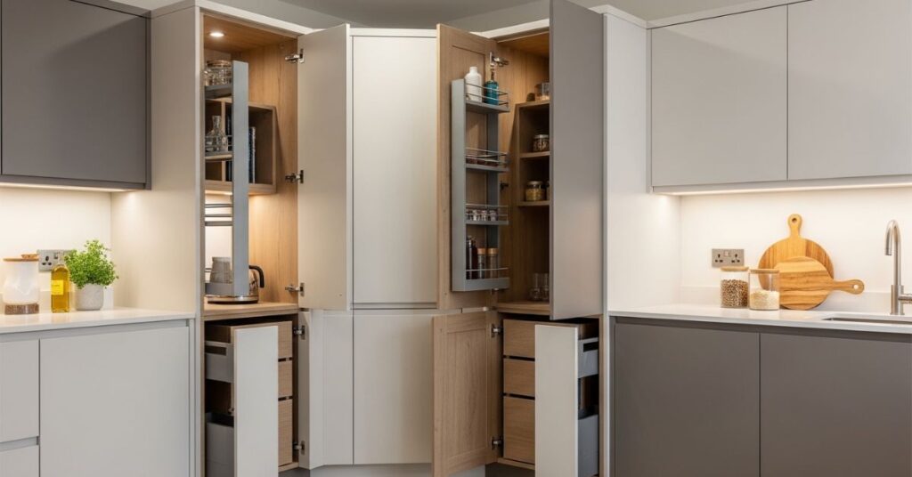 Built-In Corner Pantry Cabinets