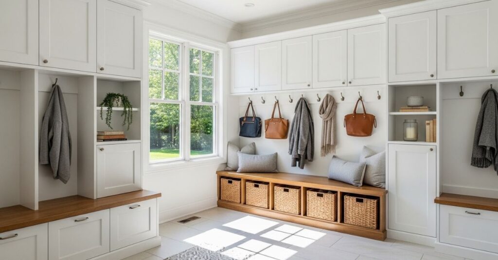 Built-In Mudroom Lockers with Bench Seating
