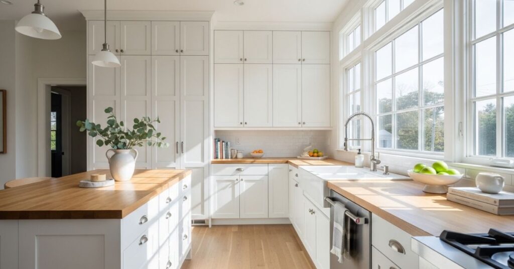 Classic White and Wood Kitchen Combination