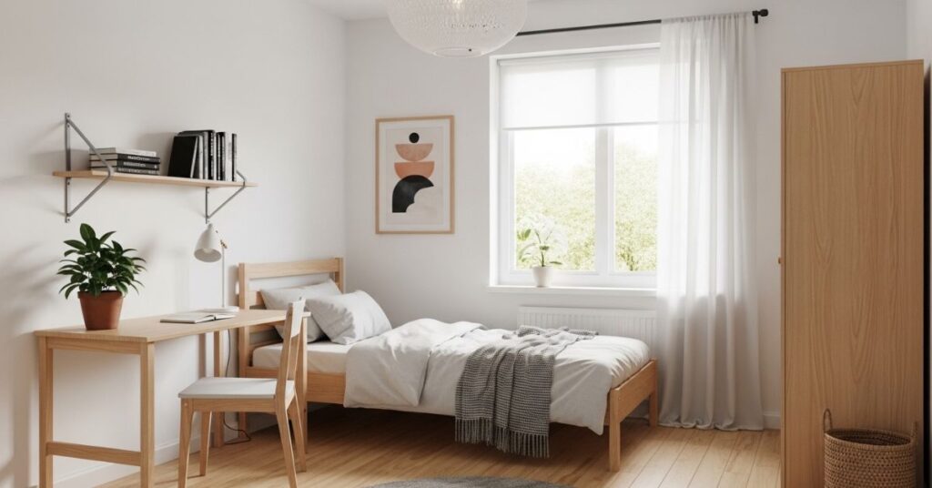 Clean and Simple Scandinavian Style Bedroom