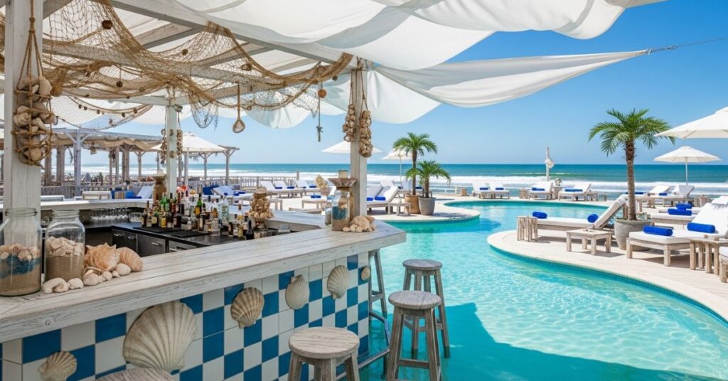 Coastal Beach-Inspired Pool Bar