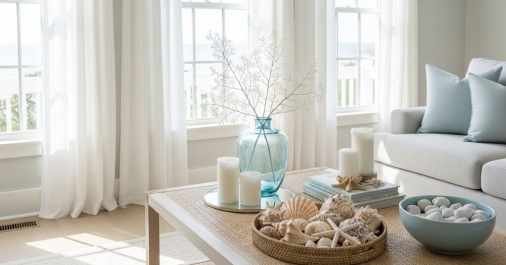 Coastal Theme Coffee Table Decor