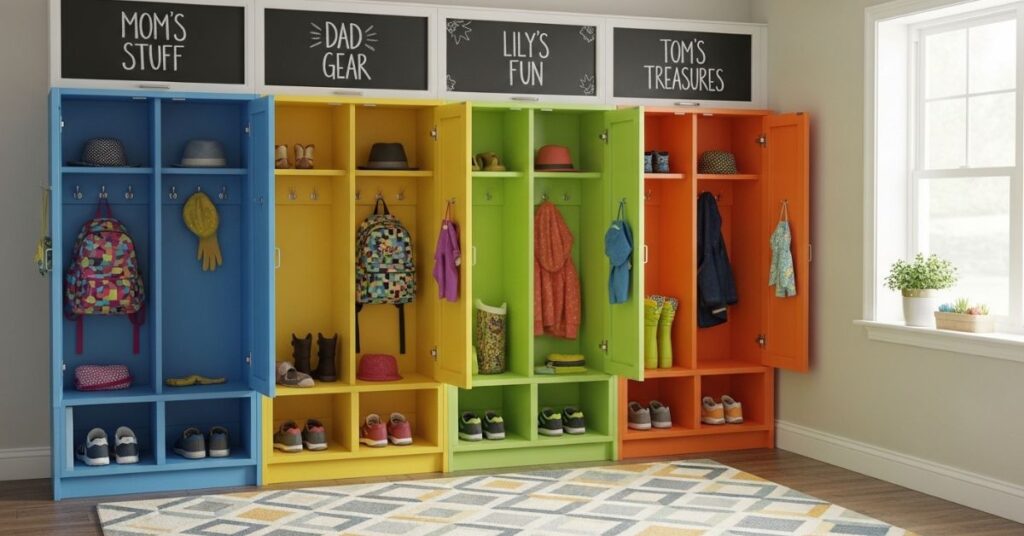 Color-Coded Lockers for Family Organization