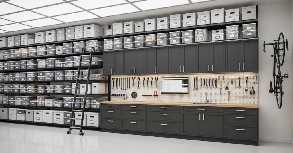 Color-Coordinated Garage Organization