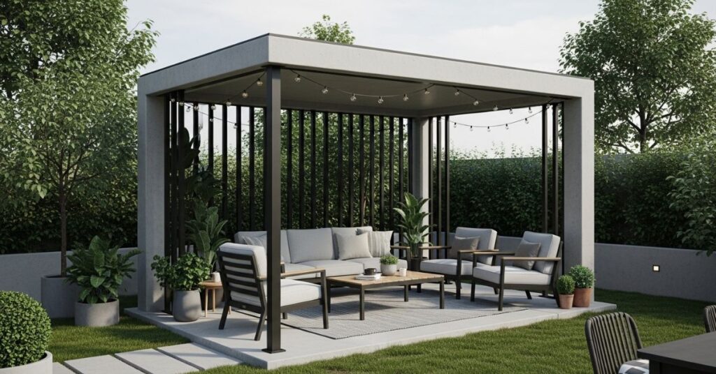 Concrete Base Modern Gazebo