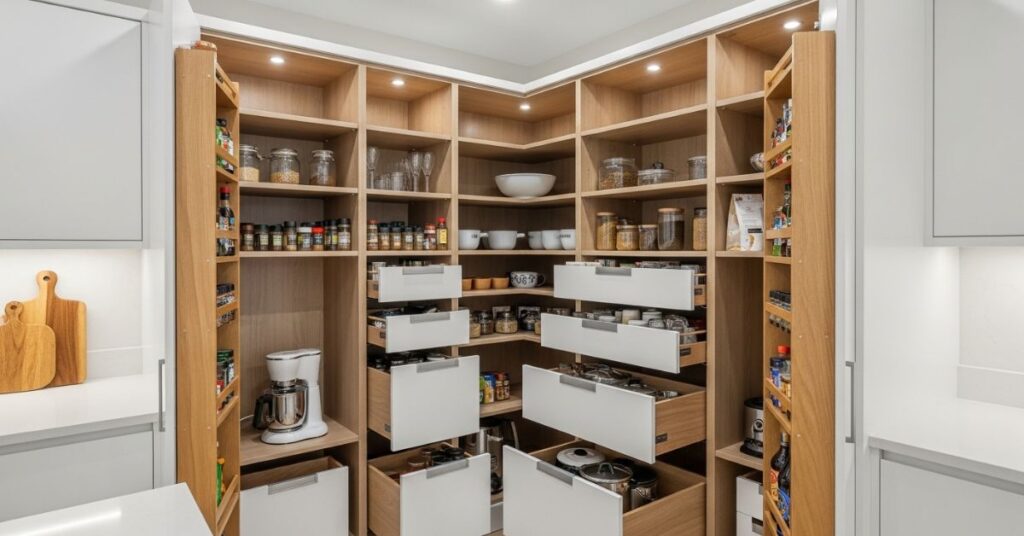 Corner Pantry with Pull-Out Drawers