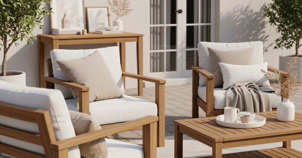 Cozy Backyard with Neutral Tones Theme