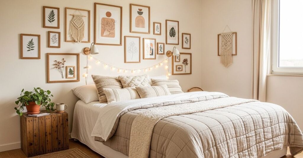 Cozy Farmhouse Bedroom Ideas with DIY Wall Decor