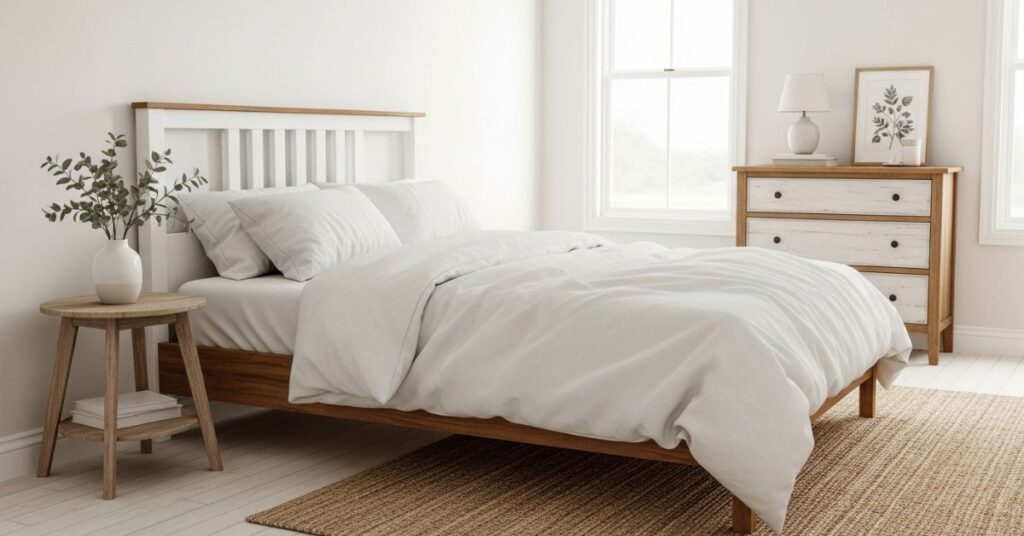 Cozy Farmhouse Bedroom Ideas with Minimalist Rustic Decor