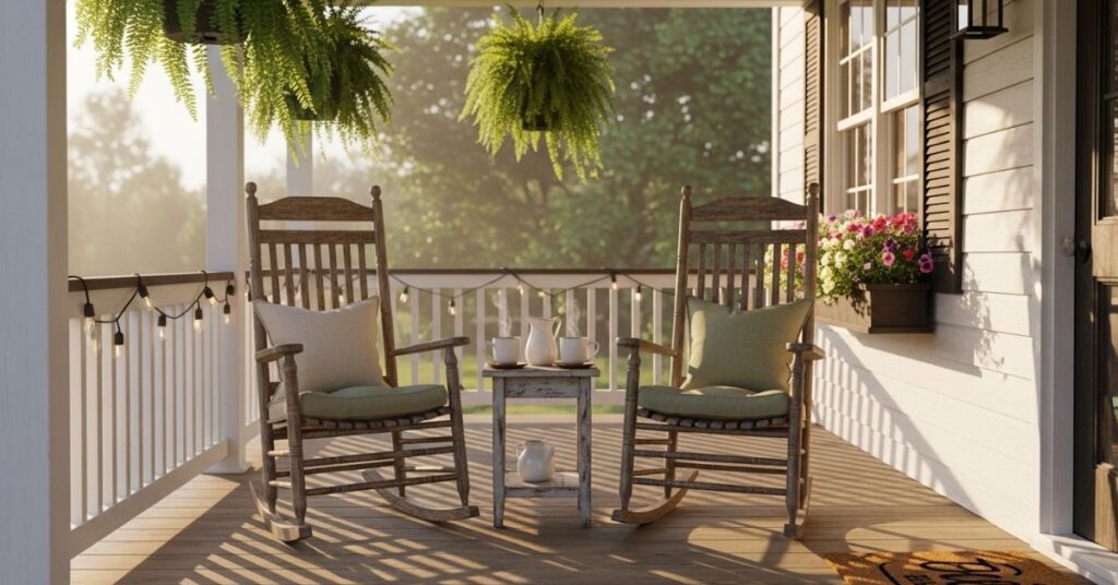 Cozy Rocking Chair Setup for a Classic Porch Look