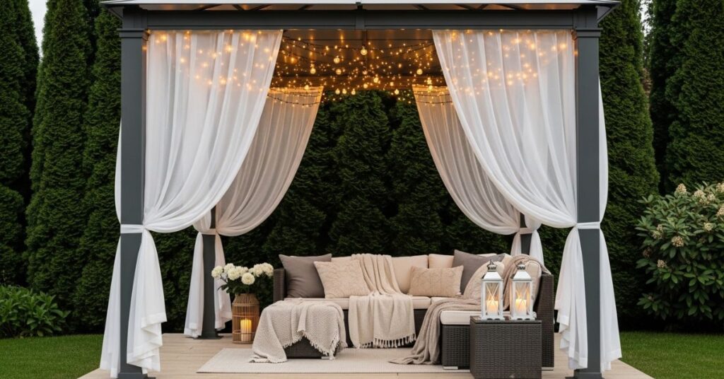 Curtained Privacy Gazebo