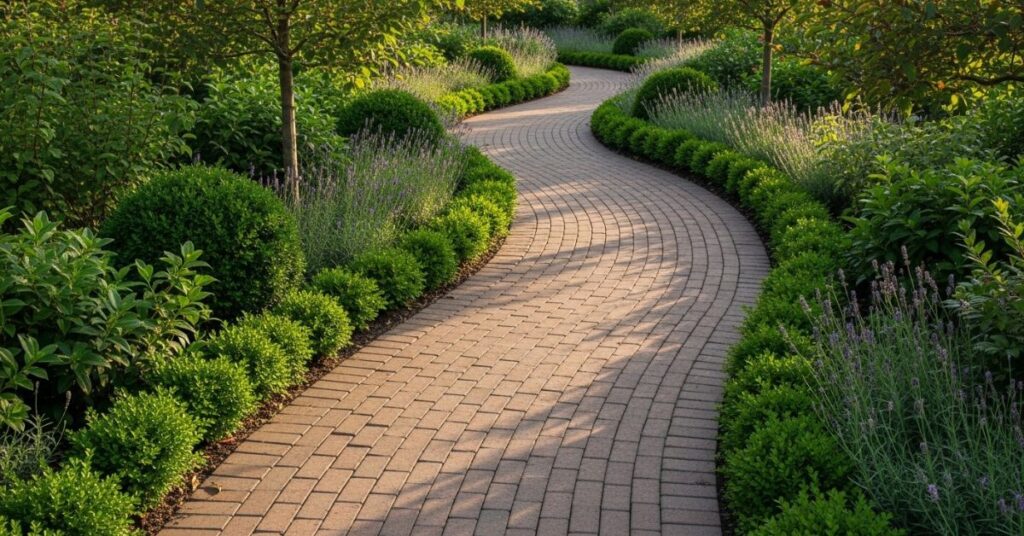 Curved Brick Walkways for Elegance