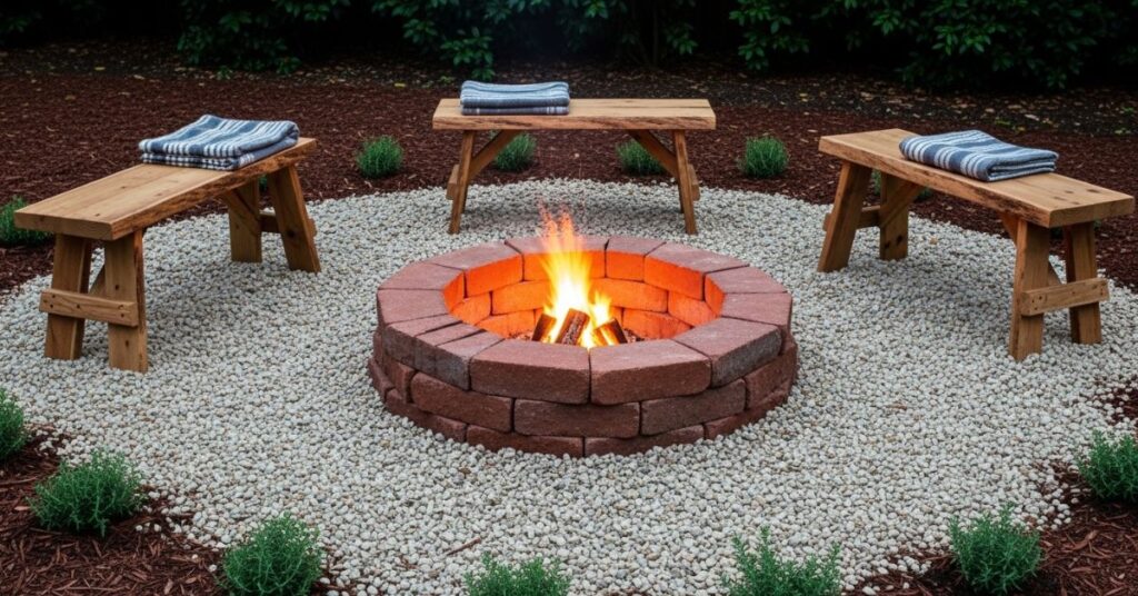 DIY Budget Friendly Fire Pit Area