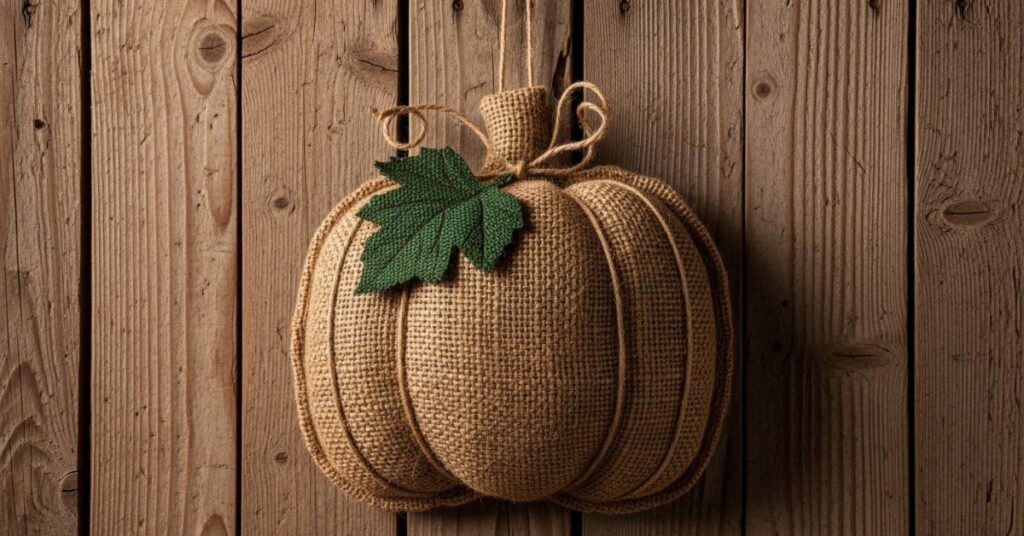 DIY Burlap Pumpkin Door Hanger