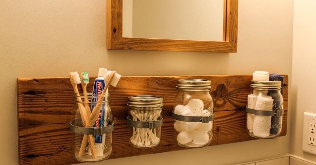 DIY Mason Jar Wall Organizer