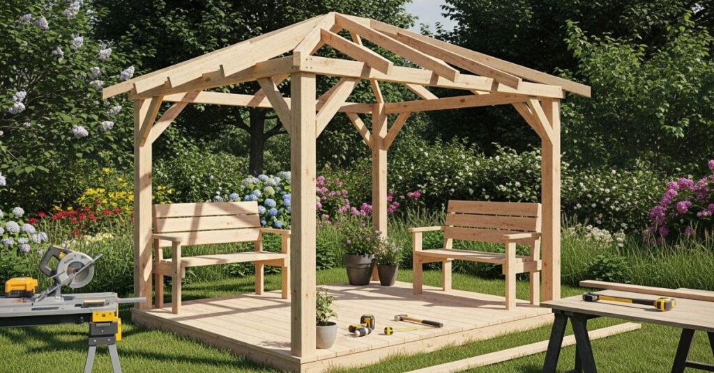 DIY Wooden Gazebo on a Budget