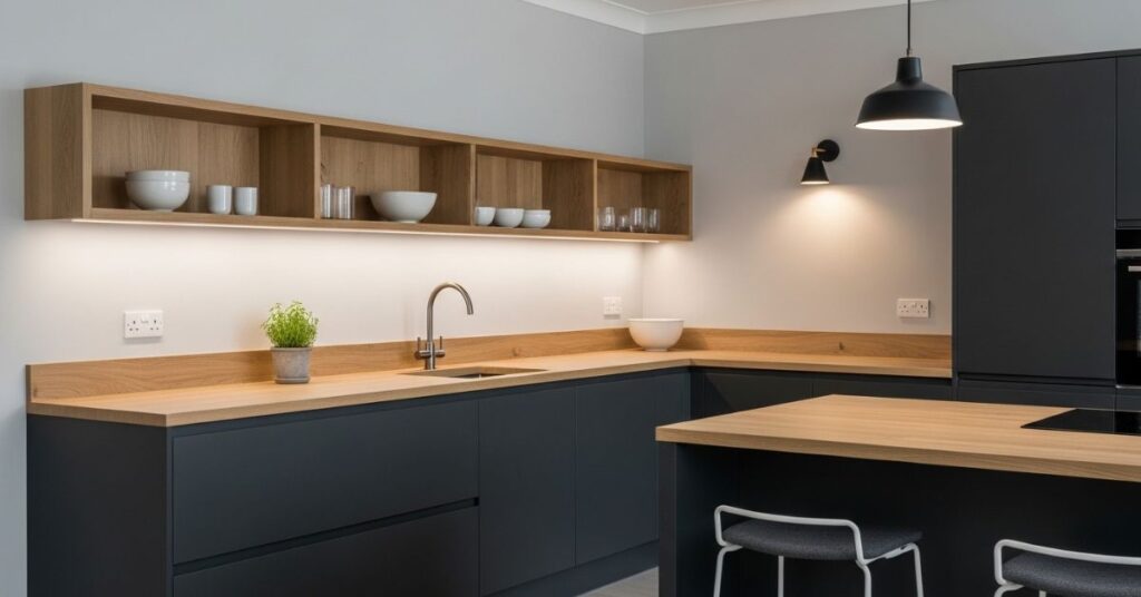 Dark Charcoal and Light Oak Harmony