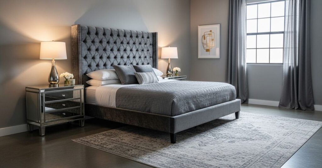Elegant Gray Bedrooms with Metallic Accents