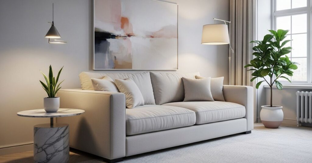 Elegant Living Room With Minimal Plant Touches