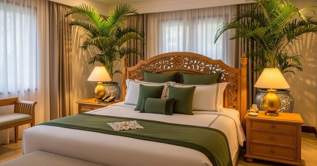 Elegant Tropical Bedroom Ideas with Soft Lighting