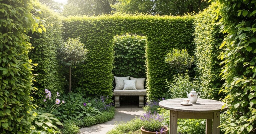 Enclosed Garden with Tall Hedges