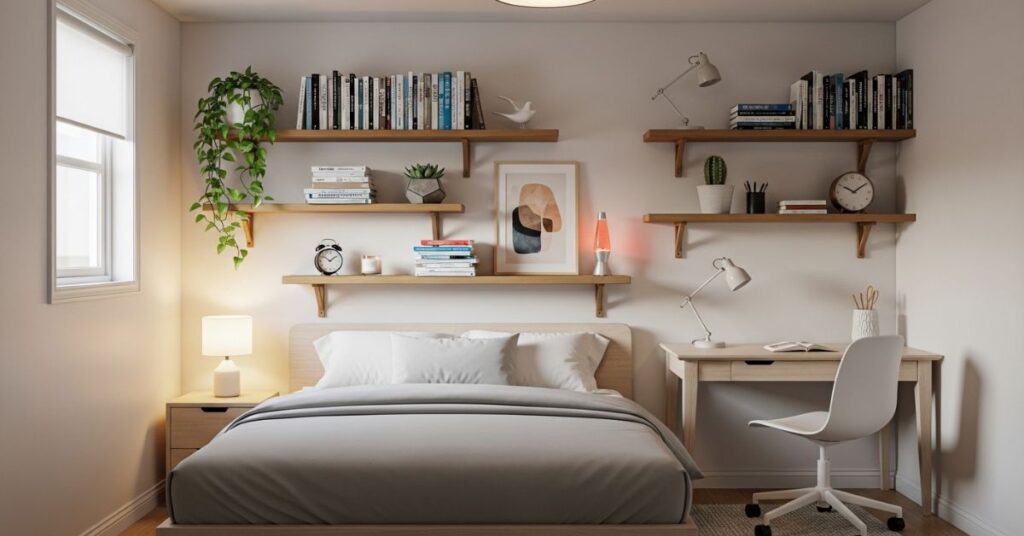 Floating Shelves to Maximize Wall Space