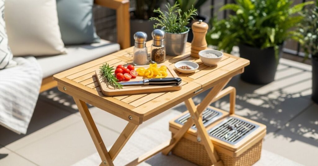 Foldable Prep Table Kitchen Setup