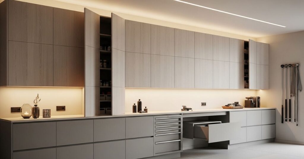 Garage with Vertical Storage Solutions