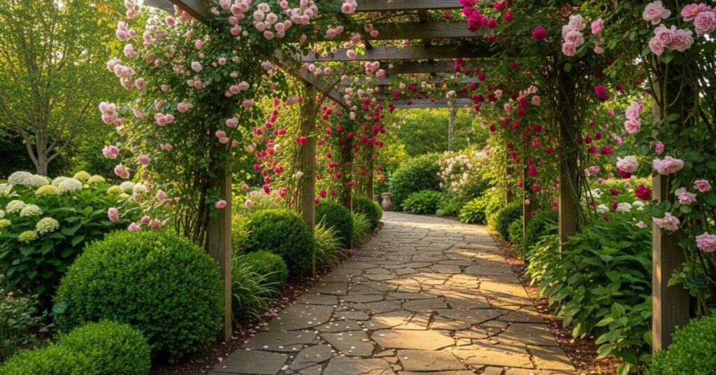 Garden Paths with Arches or Pergolas