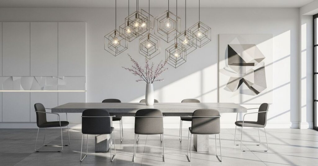Geometric Lighting Fixtures for Dining Areas