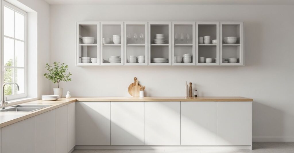 Glass Cabinet Doors to Create an Open Feel