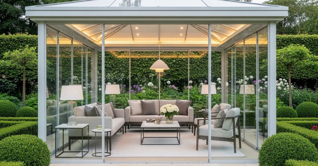 Glass Wall Contemporary Gazebo