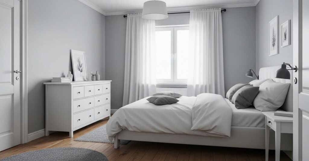 Gray and White Bedroom Color Combinations