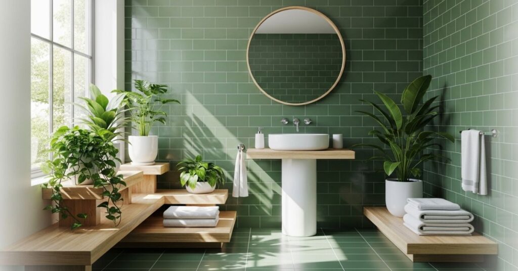 Green Bathroom Tile Ideas for a Nature-Inspired Space