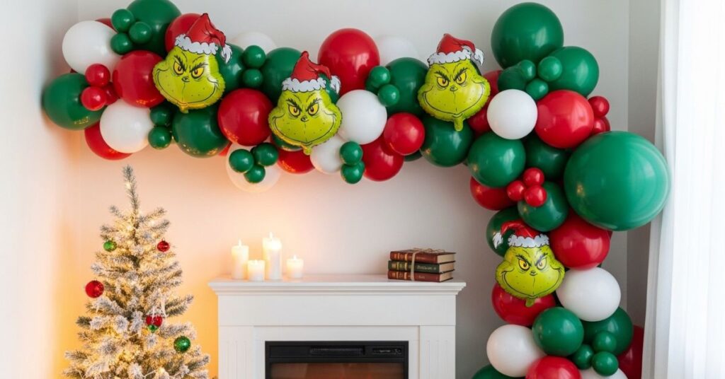 Grinch Balloon Garland for Festive Corners