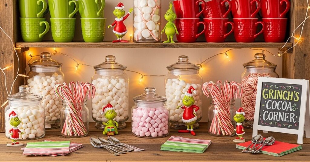 Grinch-Themed Hot Cocoa Bar Styling