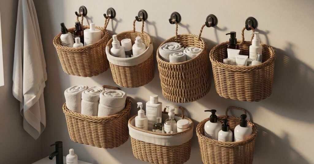Hanging Baskets on Wall Hooks