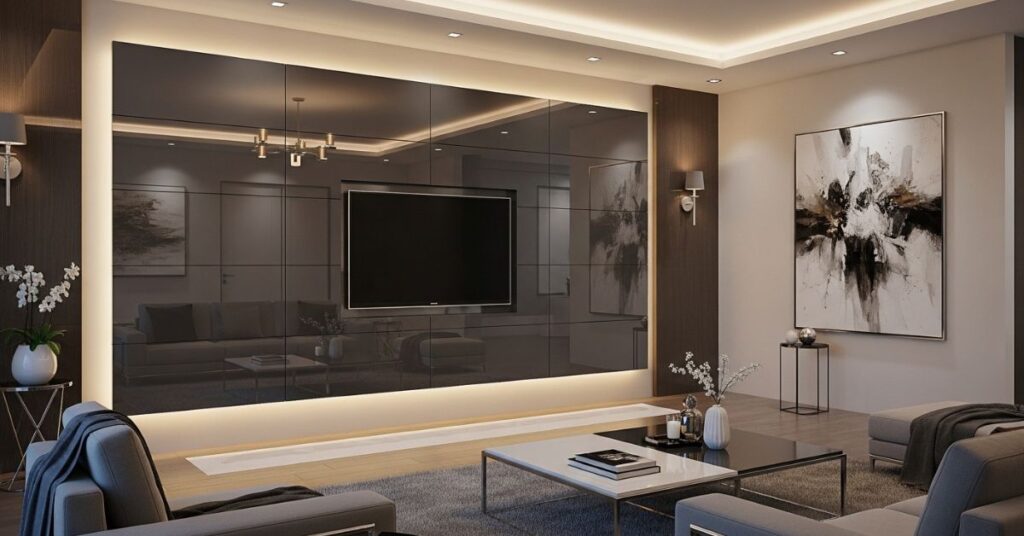 High-Gloss Modern TV Panel Wall