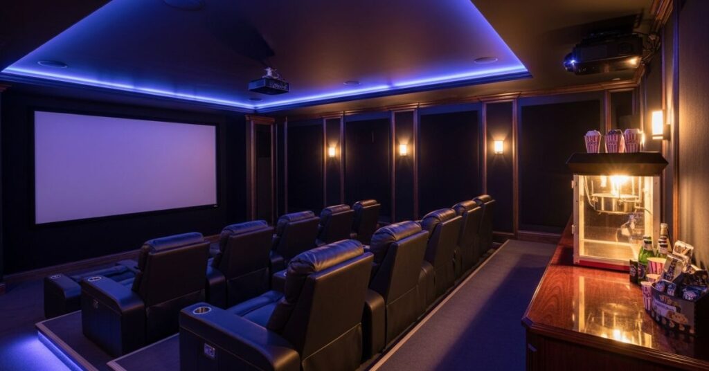Home Theater Setup in Basement